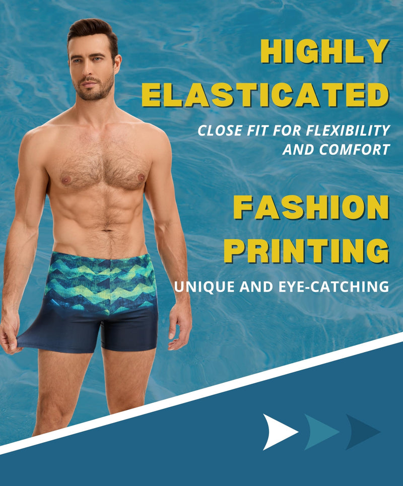 AMZSPORT Swimming Trunks Men, Quick Dry Swim Shorts Beach Board Swimwear