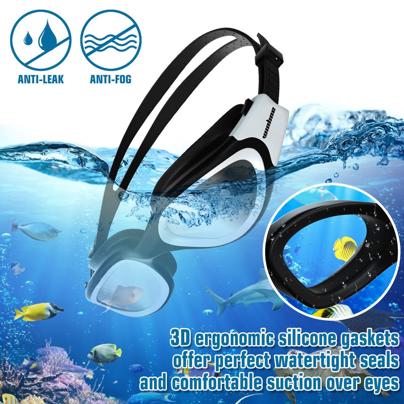 Adult Swimming Goggles,Polarized Open Water Goggles Swimming Anti Fog UV Protection No Leakage Clear Vision Easy to Adjust for Adults Men Women Teenagers