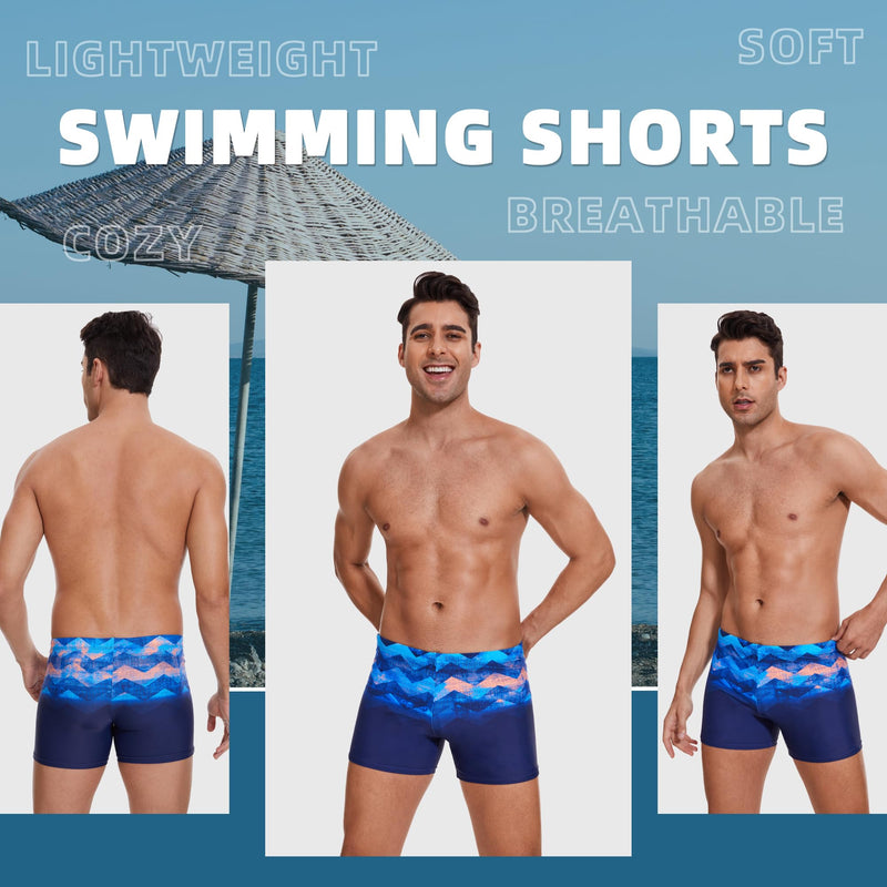 AMZSPORT Swimming Trunks Men, Quick Dry Swim Shorts Beach Board Swimwear