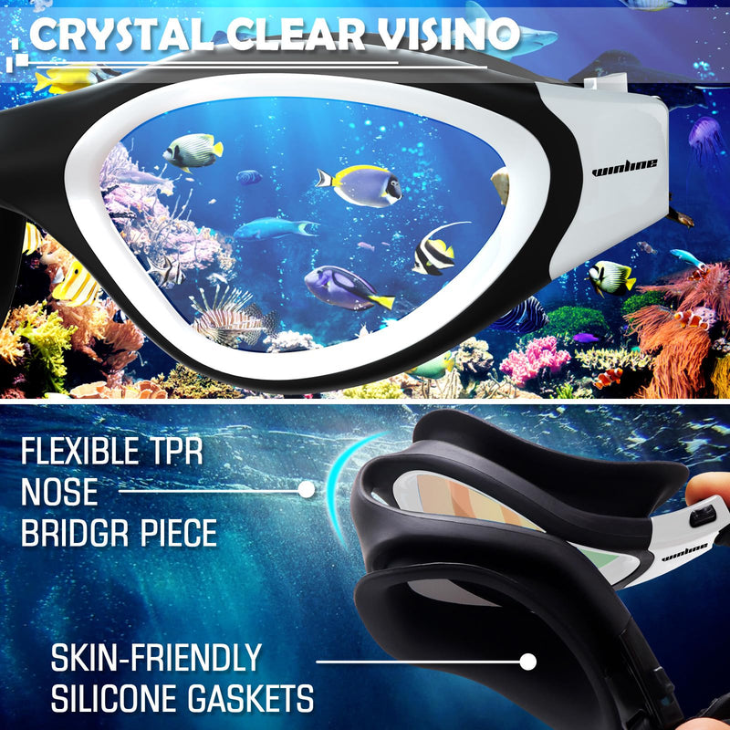 Adult Swimming Goggles,Polarized Open Water Goggles Swimming Anti Fog UV Protection No Leakage Clear Vision Easy to Adjust for Adults Men Women Teenagers