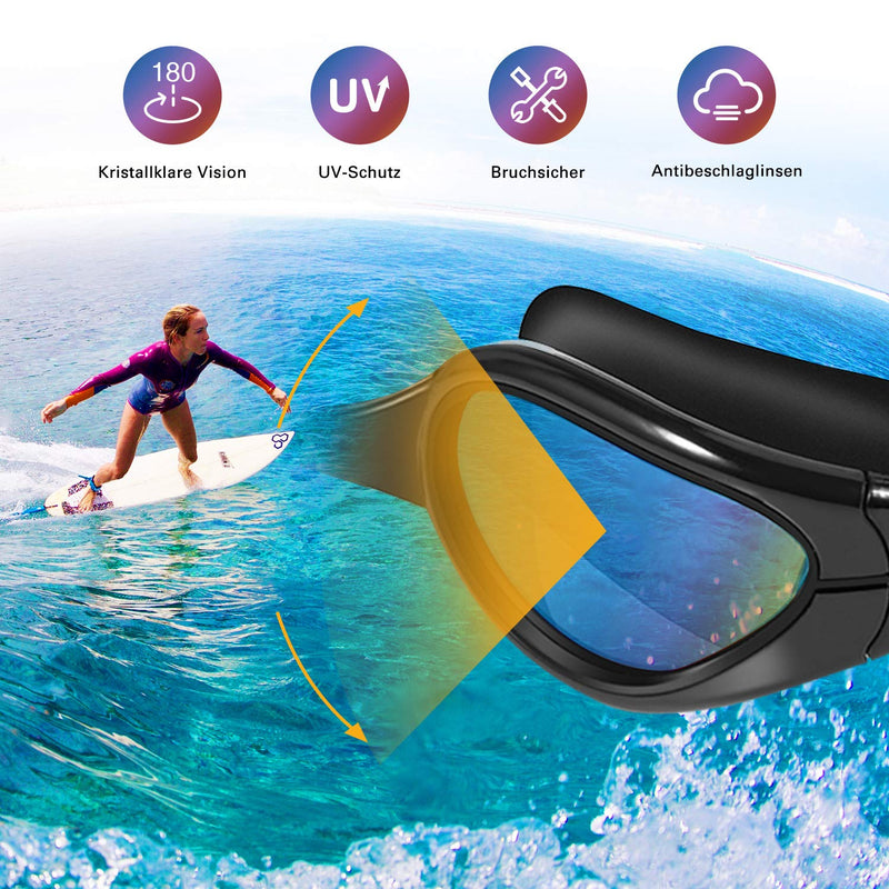 TOPLUS Swimming Goggles - Adult Unisex Swim Goggles with No Leaking, Anti Fog, UV Protection for Men, Women, Kids 8+