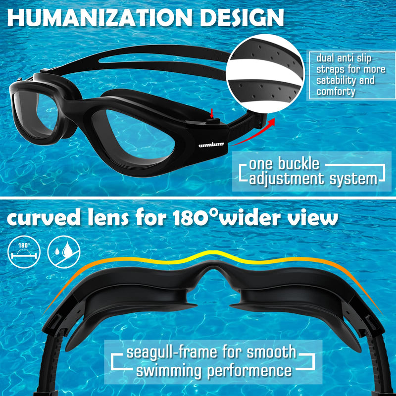 Adult Swimming Goggles,Polarized Open Water Goggles Swimming Anti Fog UV Protection No Leakage Clear Vision Easy to Adjust for Adults Men Women Teenagers