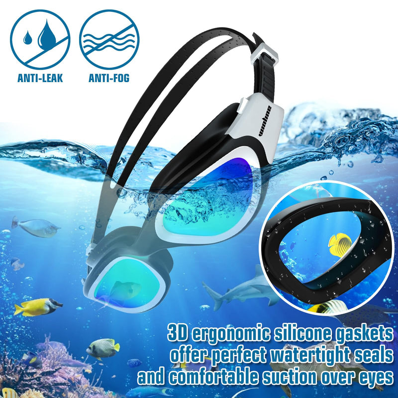 Adult Swimming Goggles,Polarized Open Water Goggles Swimming Anti Fog UV Protection No Leakage Clear Vision Easy to Adjust for Adults Men Women Teenagers