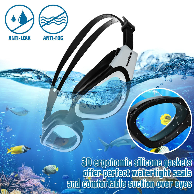 Adult Swimming Goggles,Polarized Open Water Goggles Swimming Anti Fog UV Protection No Leakage Clear Vision Easy to Adjust for Adults Men Women Teenagers